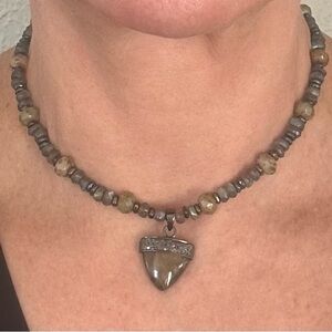 NWOT Artisan Beaded Necklace with Labradorite Pendant